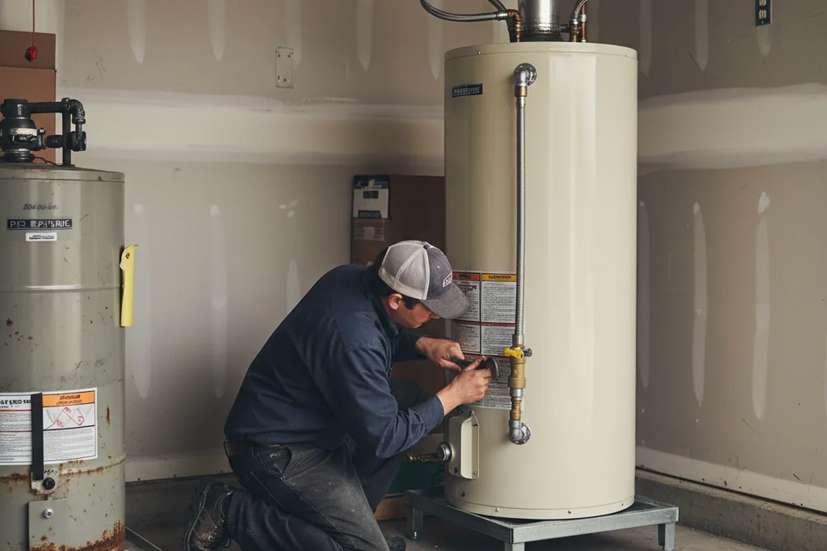 Water heater and shutoff valve replacement in Thomaston