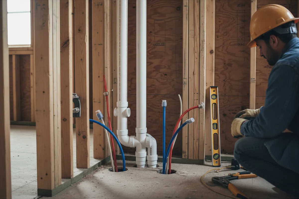 Drain and supply rough-in during Garbage Disposal Repair in Thomaston